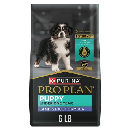 Purina Pro Plan Puppy Dry Dog Food, Dogs Under 1 Year, High Protein Real Lamb & Rice Formula, 6 lb Bag