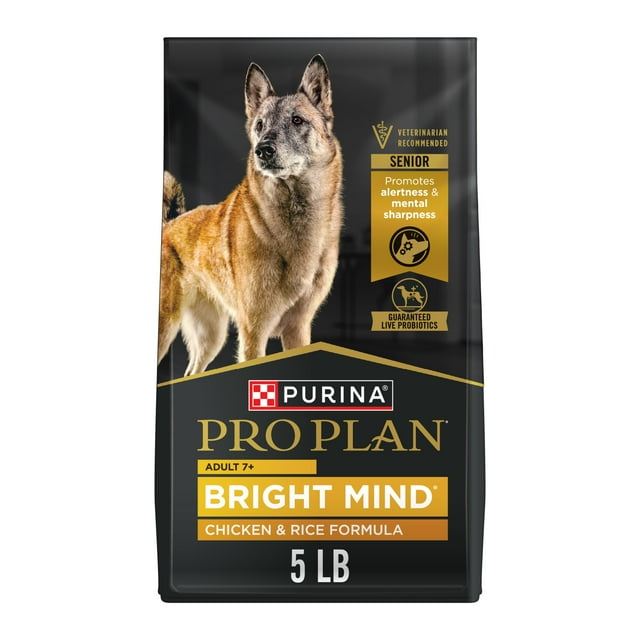 Purina Pro Plan Senior Dog Food with Probiotics for Dogs, Bright Mind 7+ Chicken & Rice Formula