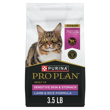 Purina Pro Plan Sensitive Skin & Stomach, Dry Cat Food, Lamb & Rice, 3.5 lb Bag