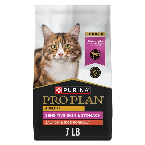 Purina Pro Plan Sensitive Skin & Stomach Salmon & Rice Formula Adult 7-plus Dry Cat Food 7 lbs.