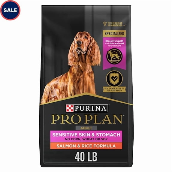Purina Pro Plan Sensitive Skin and Stomach Salmon and Rice Formula Dog Food, 40 lbs.