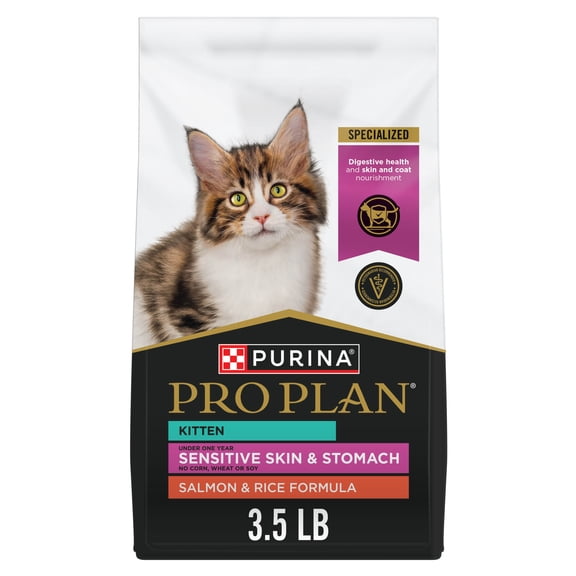 Purina Pro Plan Sensitive Skin and Stomach Salmon and Rice Formula Kitten Food 3.5 lbs.