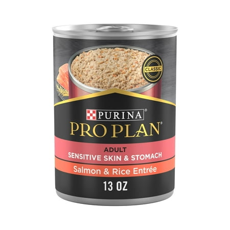Purina Pro Plan Sensitive Stomach Wet Dog Food, High Protein Salmon & Rice, 13 oz Can