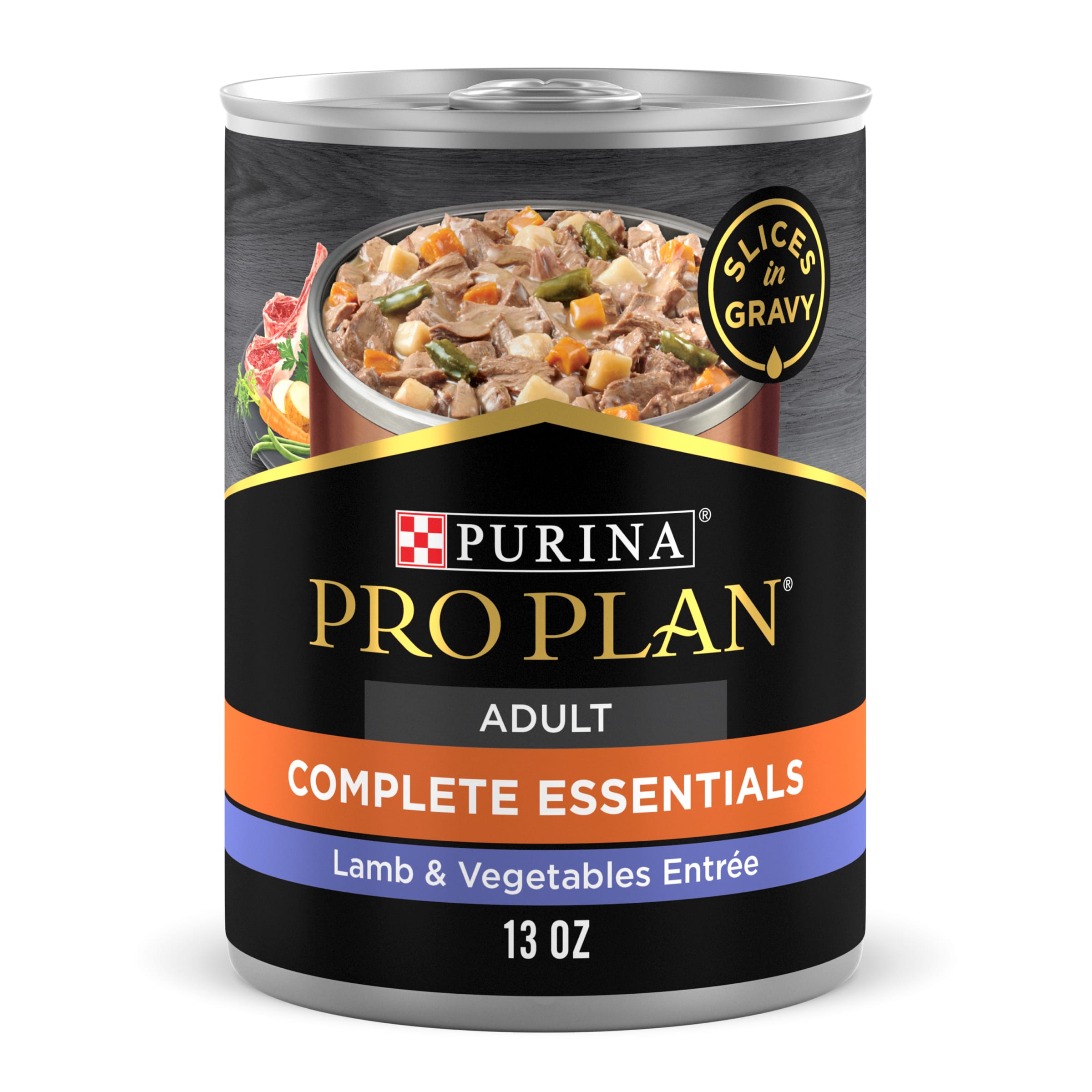 Purina Pro Plan Complete Essentials Wet Dog Food High Protein Lamb Veggies 13 oz Cans 12 Pack