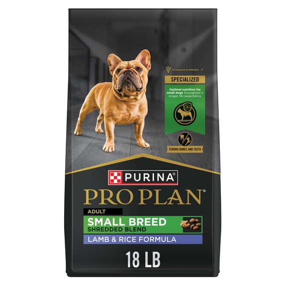 Purina Pro Plan Small Breed Dog Food Shredded Blend Lamb and Rice Formula With Guaranteed Live Probiotics