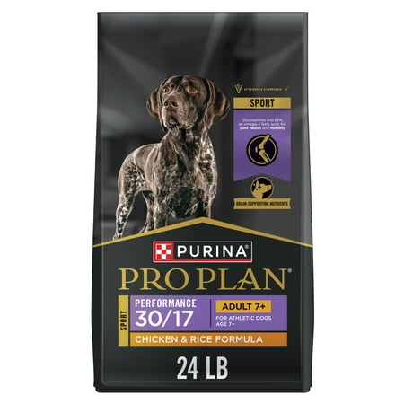 Purina Pro Plan Sport Adult 7 Plus Performance 30/17 Chicken and Rice High Protein Dog Food Dry Formula, 24 lb Bag