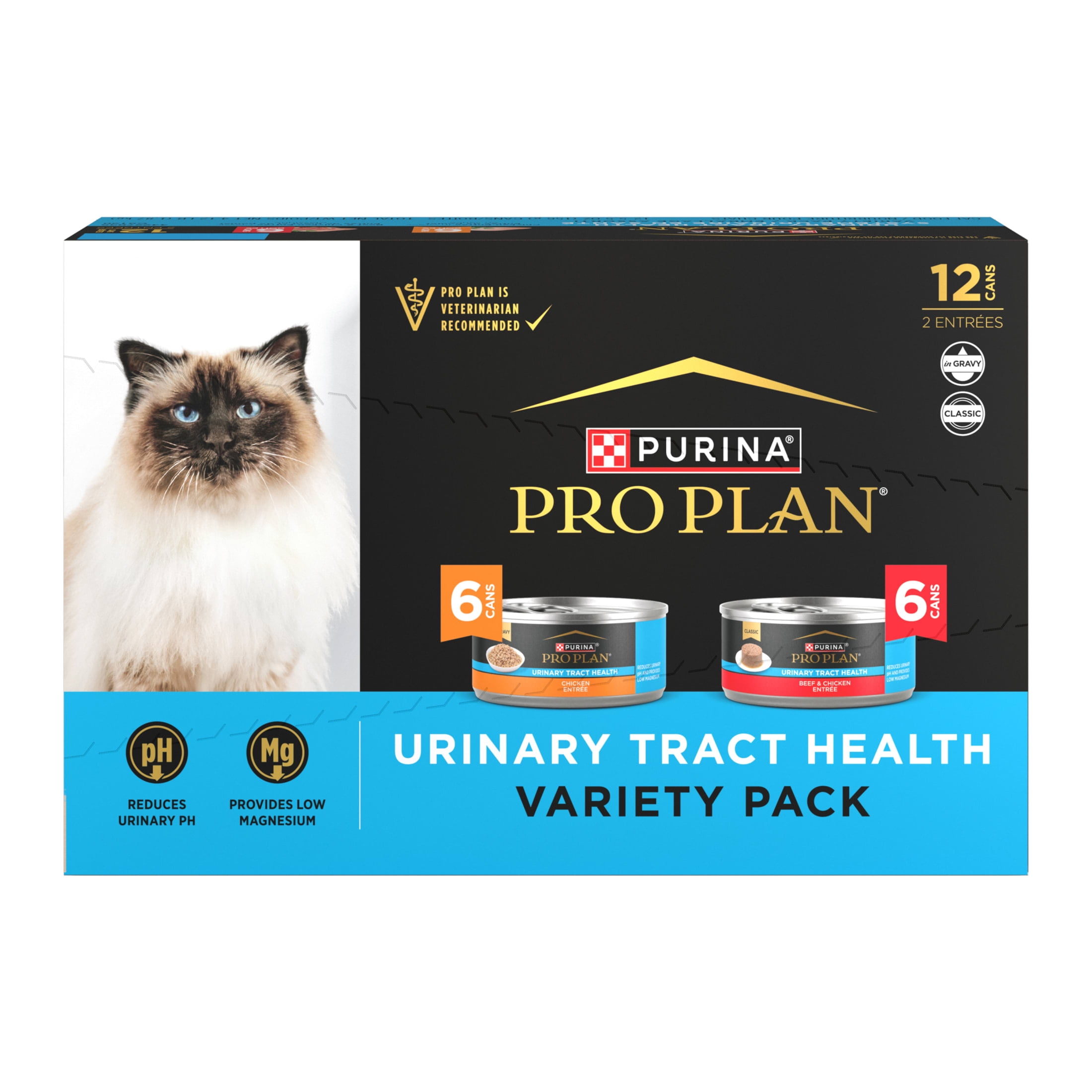 Purina Pro Plan Urinary Tract, Beef & Chicken Variety Pack, Wet Cat Food, 3 oz, 12 Pack