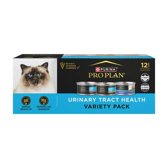 Purina Pro Plan Urinary Tract Health, Variety Pack, Wet Cat Food, 3 oz Cans, 12 Pack