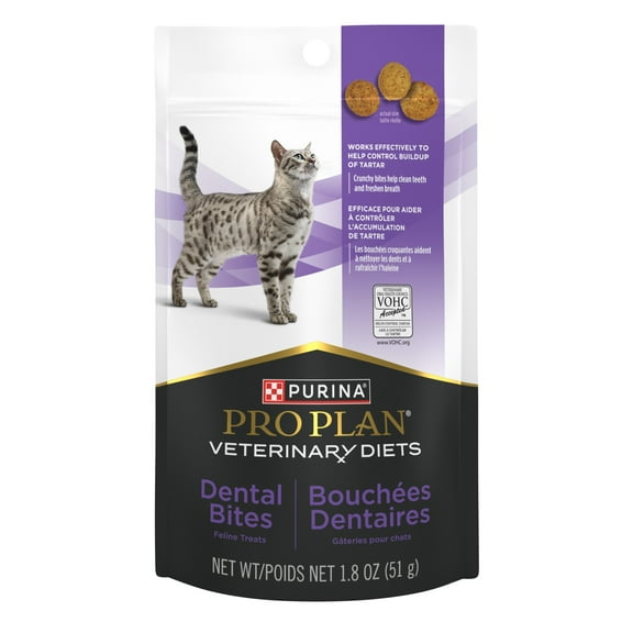 Purina Pro Plan Veterinary Diets Dental Bites Cat Treats, 1.8 oz Pouch