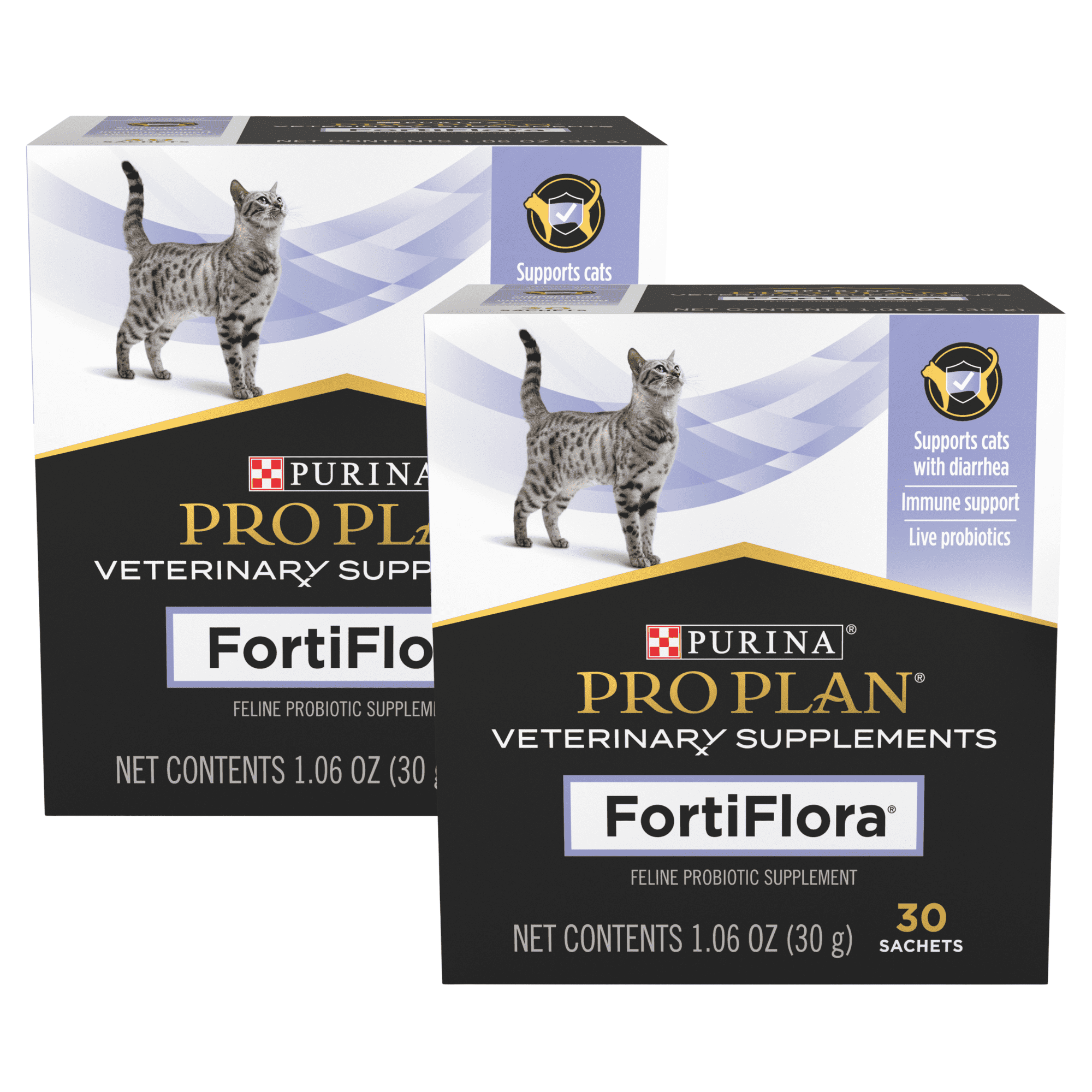 Purina Pro Plan Veterinary Supplements FortiFlora Cat Probiotic for Cats with Diarrhea 30 ct. Box (2-Pack)