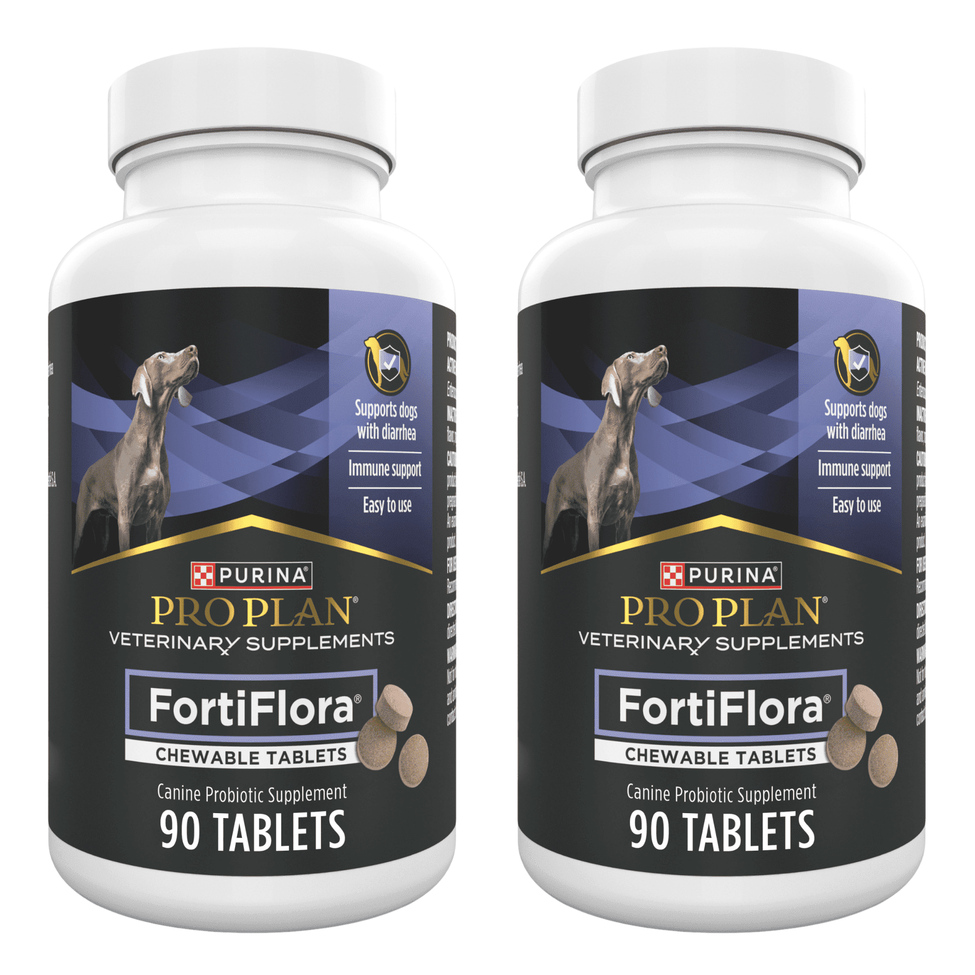 Purina Pro Plan Veterinary Supplements FortiFlora Chewable Dog Probiotic Tablets 90 ct. Canister (2-Pack)