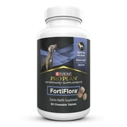 Purina Pro Plan Veterinary Supplements FortiFlora Chewable Dog Probiotic Supplement Tablets, 45 ct Bottle