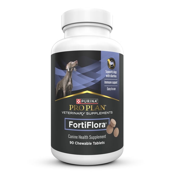 Purina Pro Plan Veterinary Supplements FortiFlora Chewable Dog Probiotic Supplement Tablets, 90 ct Bottle, 2.02 lb.