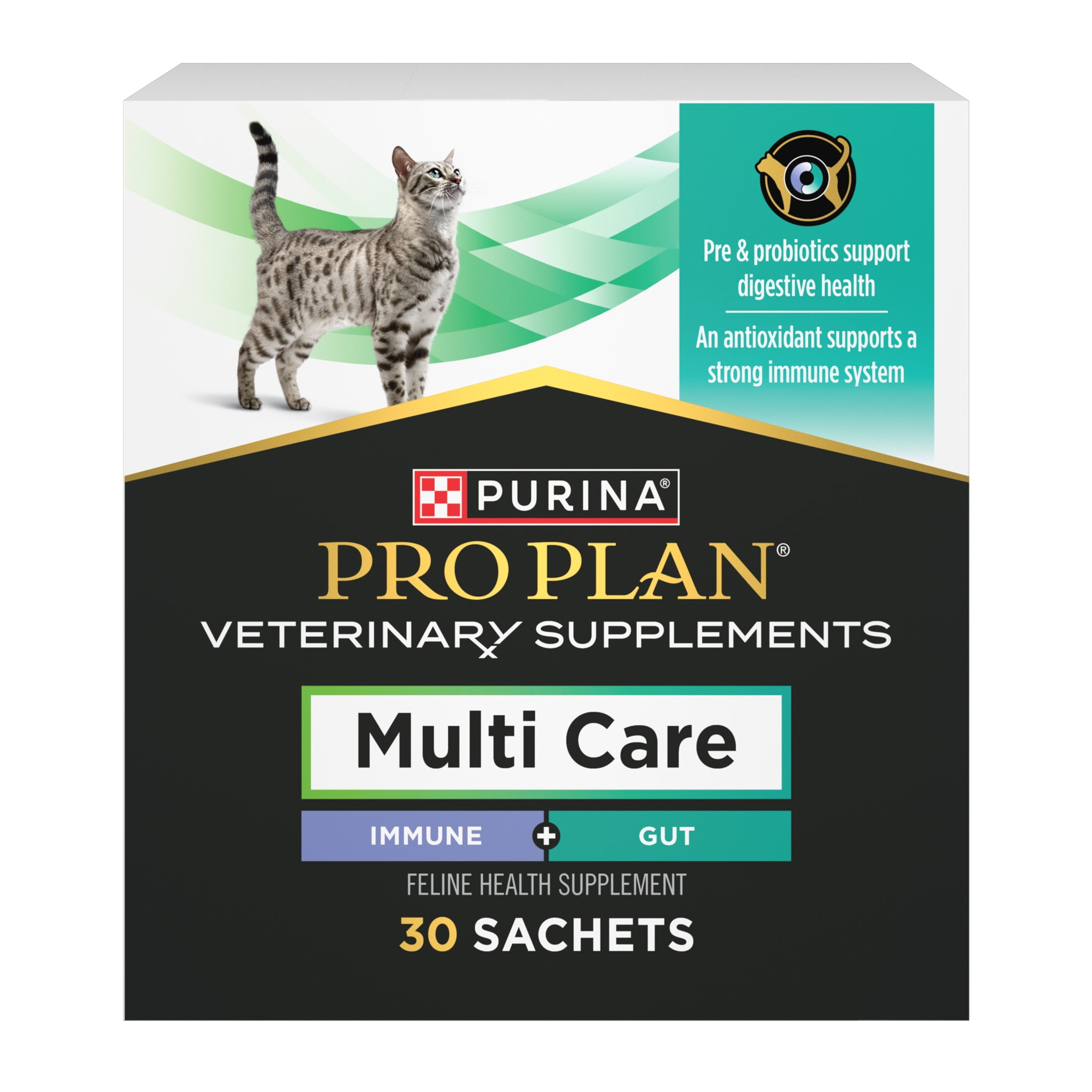 Purina Pro Plan Veterinary Cat Supplements Multi Care Feline Supplement Digestive Probiotics Immune Support Supplement, 1.06 oz Box