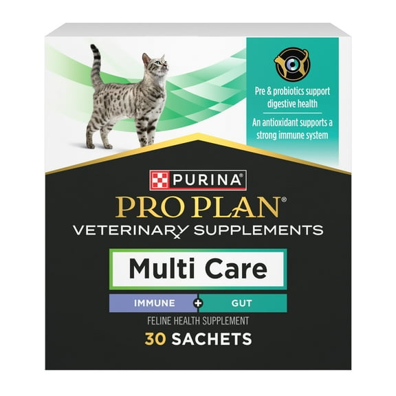 Purina Pro Plan Veterinary Cat Supplements Multi Care Feline Supplement Digestive Probiotics Immune Support Supplement, 1.06 oz Box