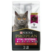 Purina Pro Plan Vital Systems Dry Cat Food, Salmon & Rice, 3 lb Bag