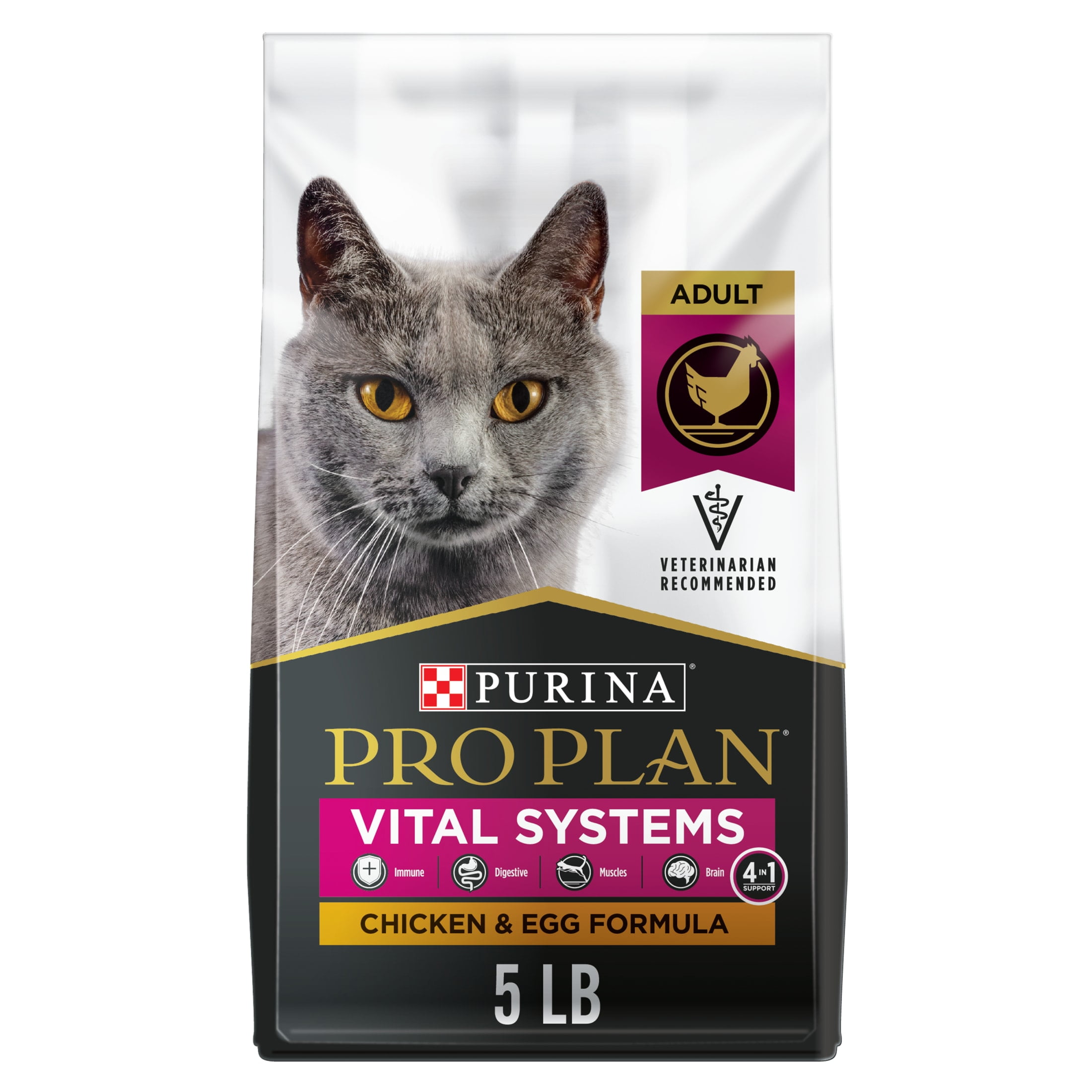 Purina Pro Plan Vital SystemsDry Cat Food, Chicken & Egg, 5 lb Bag