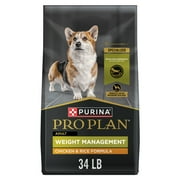 Purina Pro Plan Weight Management Dog Food Dry Formula Chicken and Rice Formula, 34 lb Bag