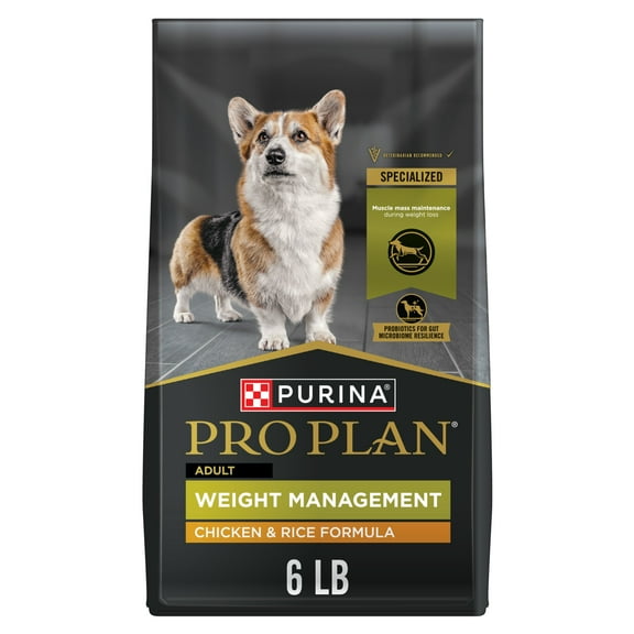 Purina Pro Plan Weight Management Dog Food Dry Formula Chicken and Rice Formula, 6 lb Bag