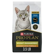 Purina Pro Plan Weight Management Dry Cat Food, Chicken & Rice, 3.5 lb Bag