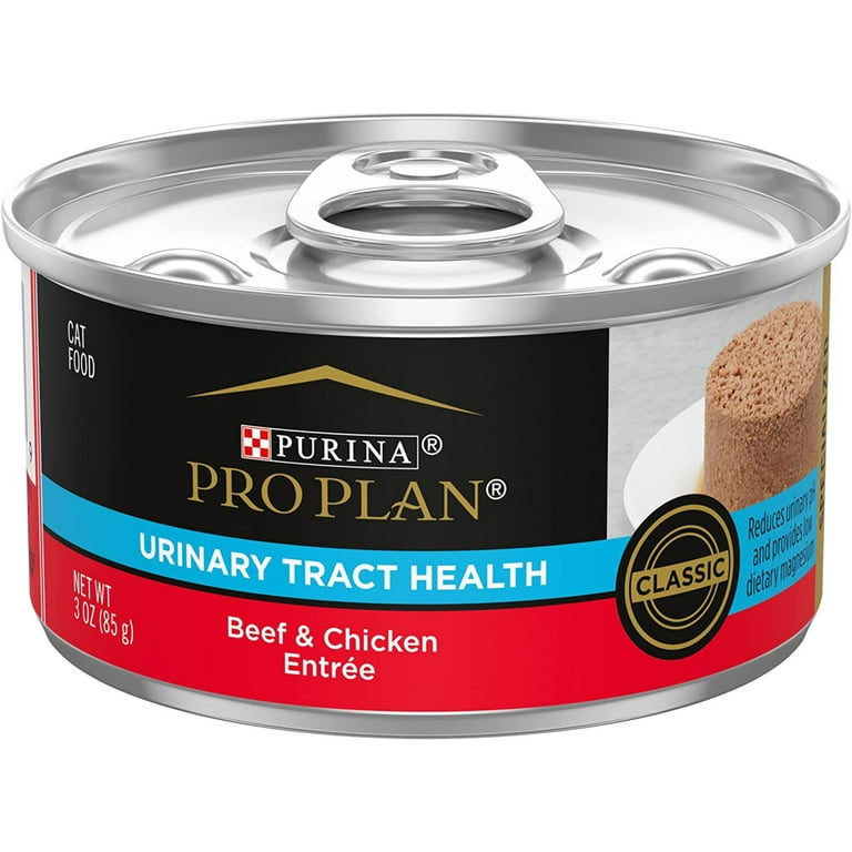 Purina Pro Plan High Protein Complete Urinary Tract Health Pate Wet Cat Food Beef and Chicken 3oz Walmart