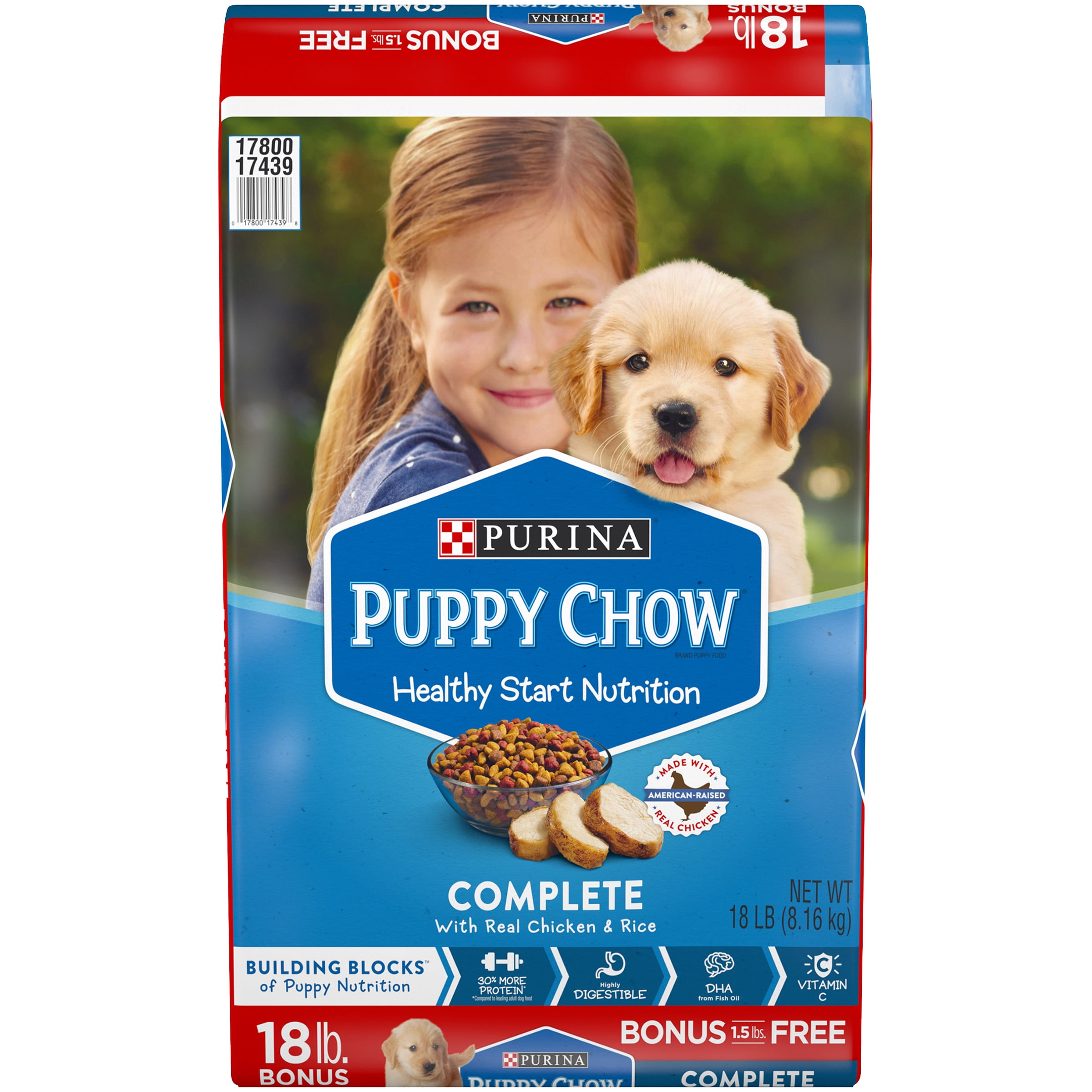 Purina Puppy Chow Complete, Dry Dog Food, Chicken Flavor, 18.0 LB