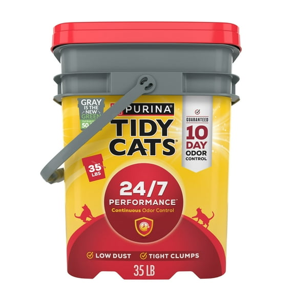Purina Tidy Cats 24/7 Performance Clumping Cat Litter, Clean Linen Scent, 35 lb Pail