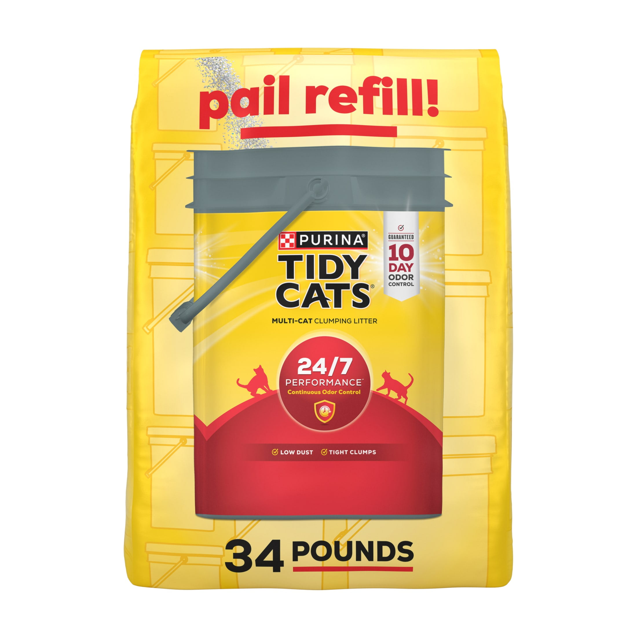 Purina Tidy Cats 24/7 Performance Clumping Cat Litter Odor Control Refill for 35lb Pail, 34lb Bag