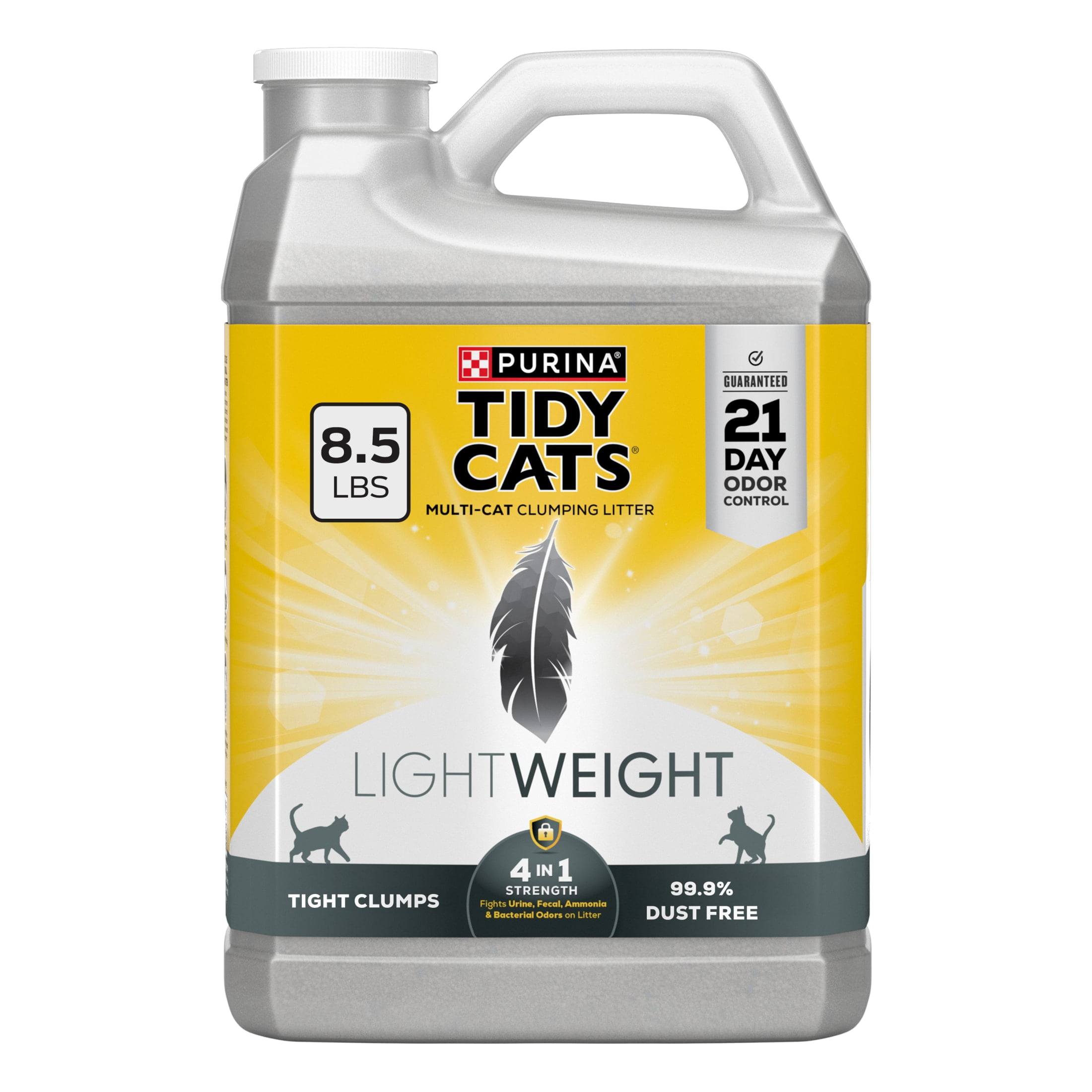 Purina Tidy Cats LightWeight4-In-1 Strength Odor control, Multi Cat, Low Dust, Clumping Cat Litter