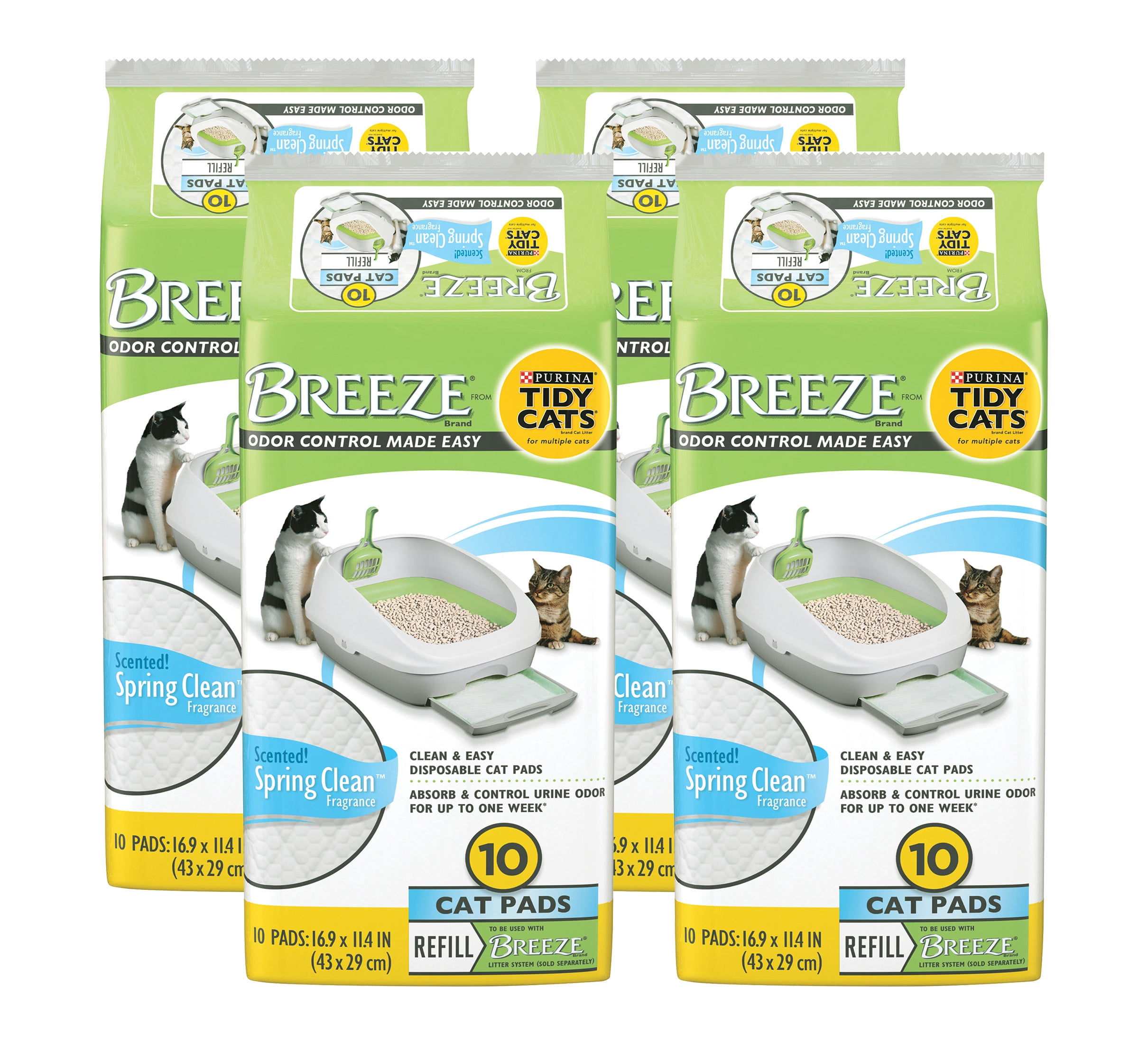 Purina Tidy Cats Breeze Cat Pad Refills, Spring Clean Fragrance, Clean