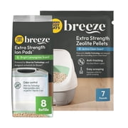 Purina Tidy Cats Breeze Extra Strength Active Clean Scent Zeolite Pellet Cat Litter System and Bright Lemongrass Scent Ion Pad Refills