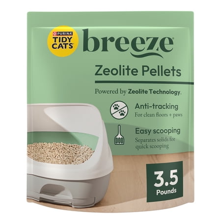 Purina Tidy Cats Breeze Unscented 99.9 Percent Dust Free, Multi Cat, Zeolite Pellet Cat Litter Refill
