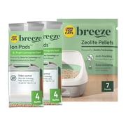 Purina Tidy Cats Breeze Cat Litter System Refill Pack with Ion Cat litter Pads and Zeolite Pellet Cat Litter