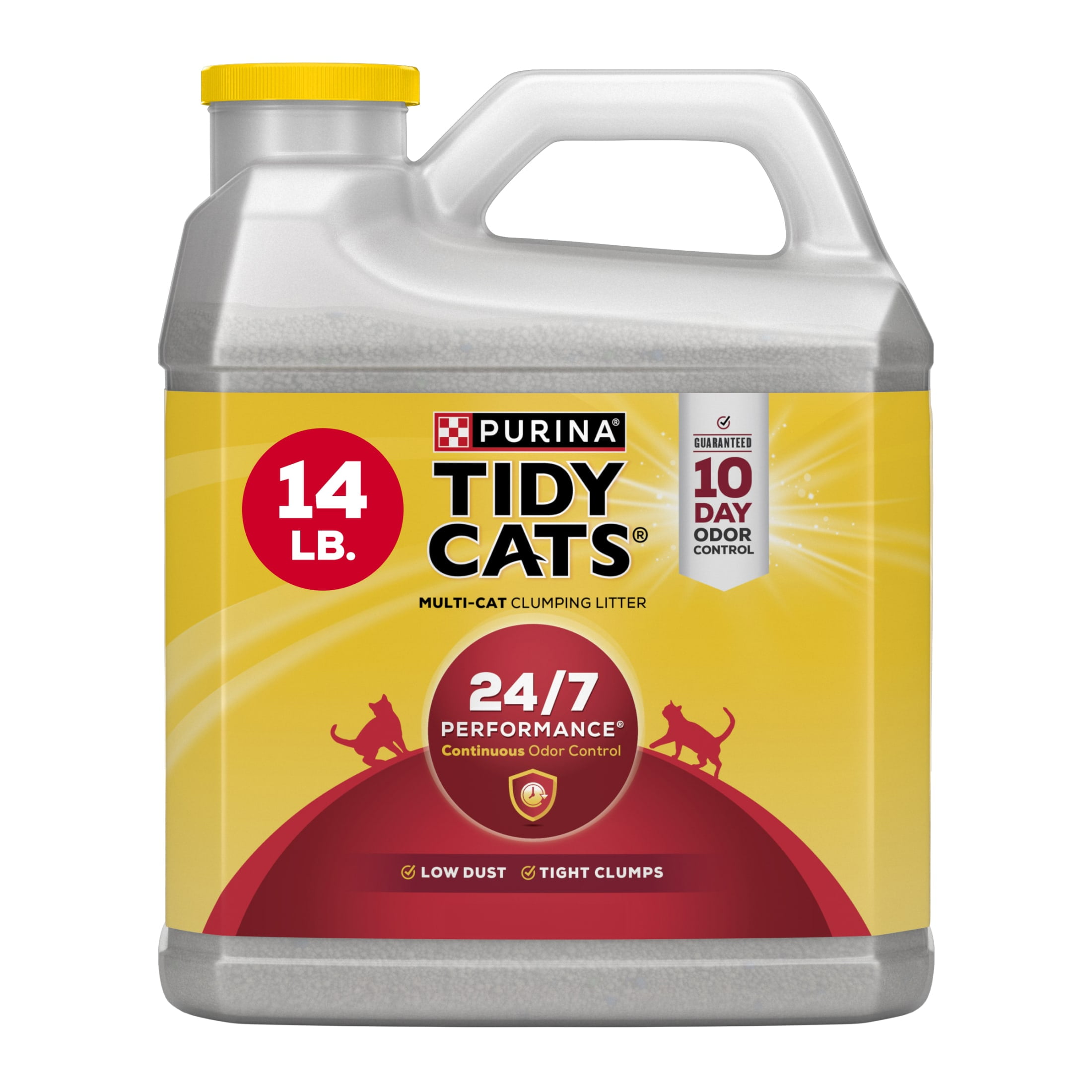 Purina Tidy Cats Clumping Cat Litter, 24/7 Performance Multi Cat Litter, 14 lb. Jug