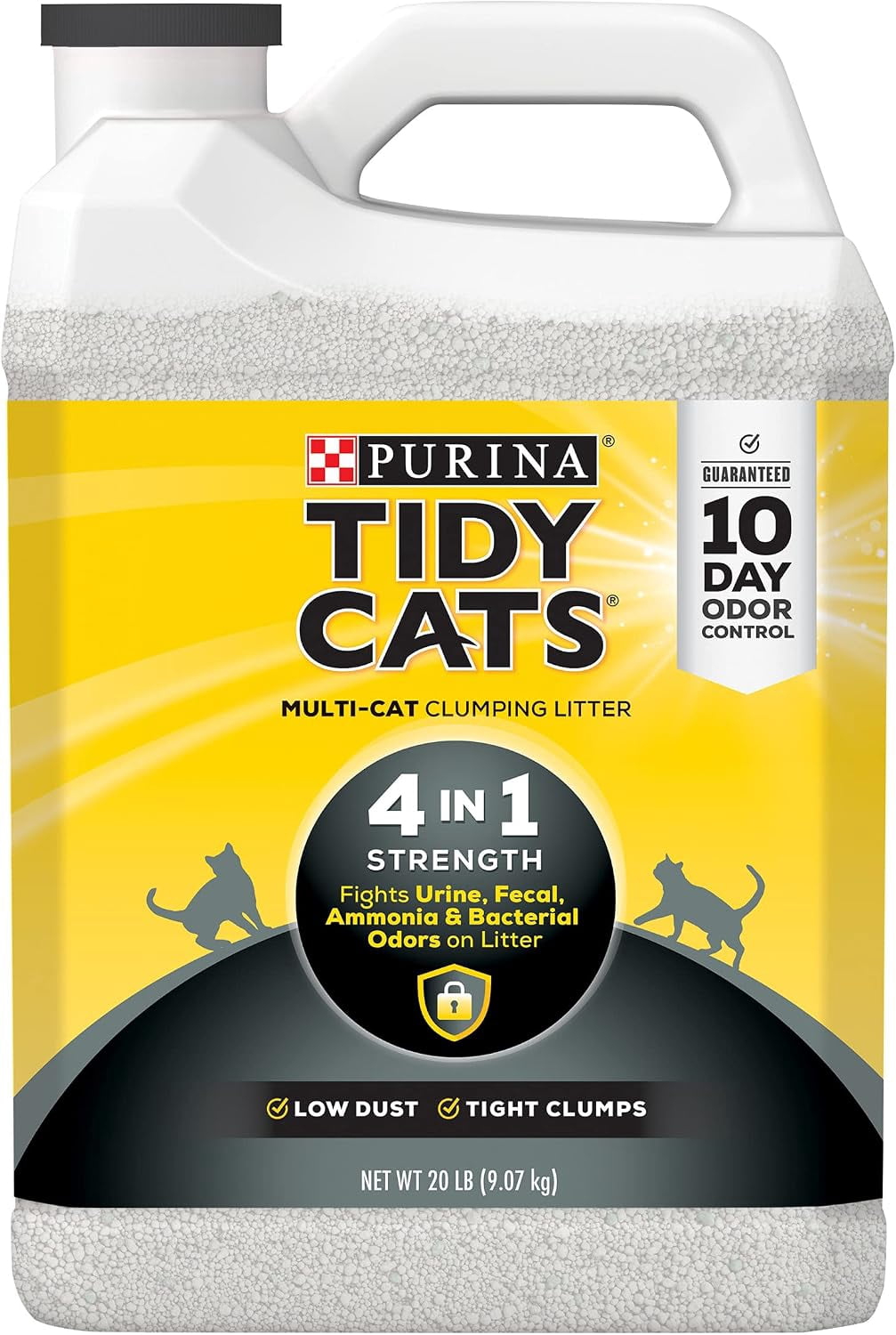 (2 pack) Purina Tidy Cats 4-In-1 Strength Clumping Cat Litter, Floral Scent, 20 lb Jug