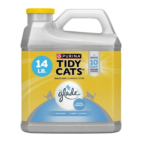 Purina Tidy Cats Clumping Cat Litter, Glade Clear Springs Deodorizing, Low Dust, 14 lb. Jug
