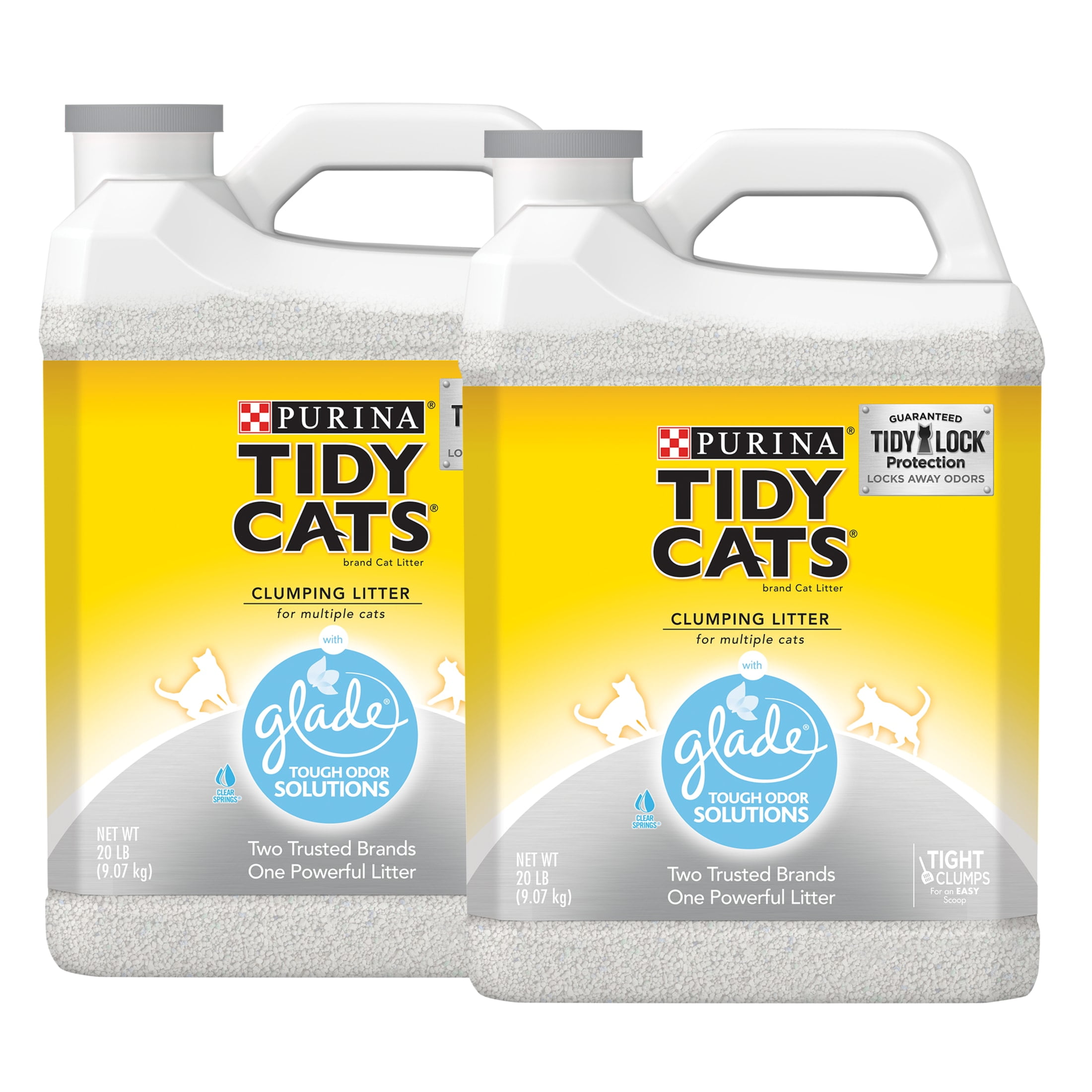 Purina Tidy Cats Clumping Cat Litter, Glade Clear Springs Deodorizing, Low Dust, 20 lb. Jug