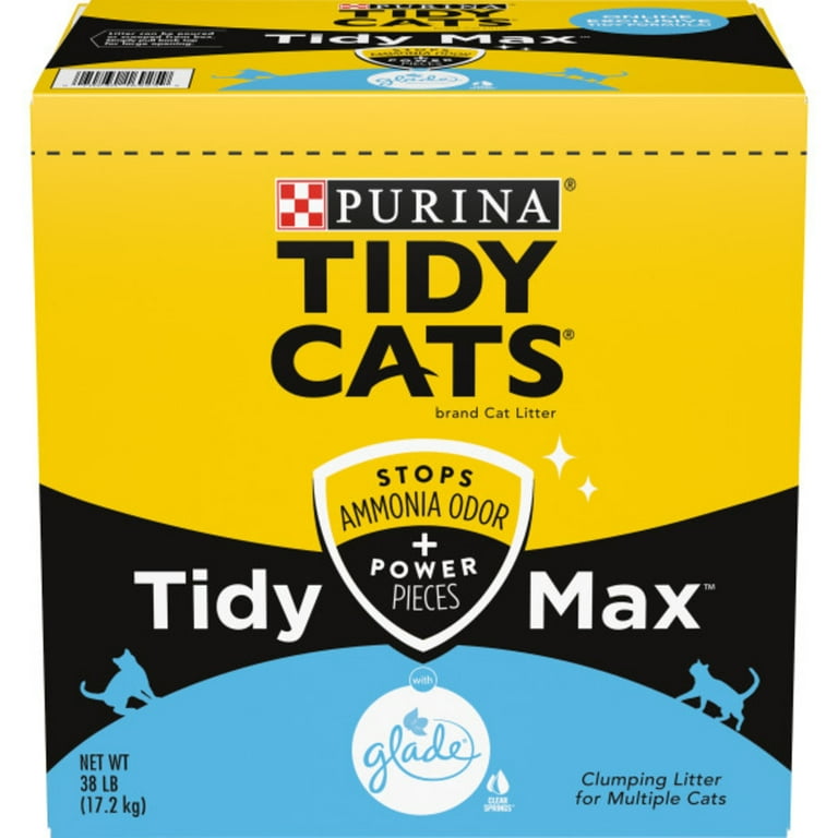 Purina Tidy Cats Clumping Cat Litter Tidy Max Glade Tough Odor Clear Springs Multi Cat Litter 38 lb. Box