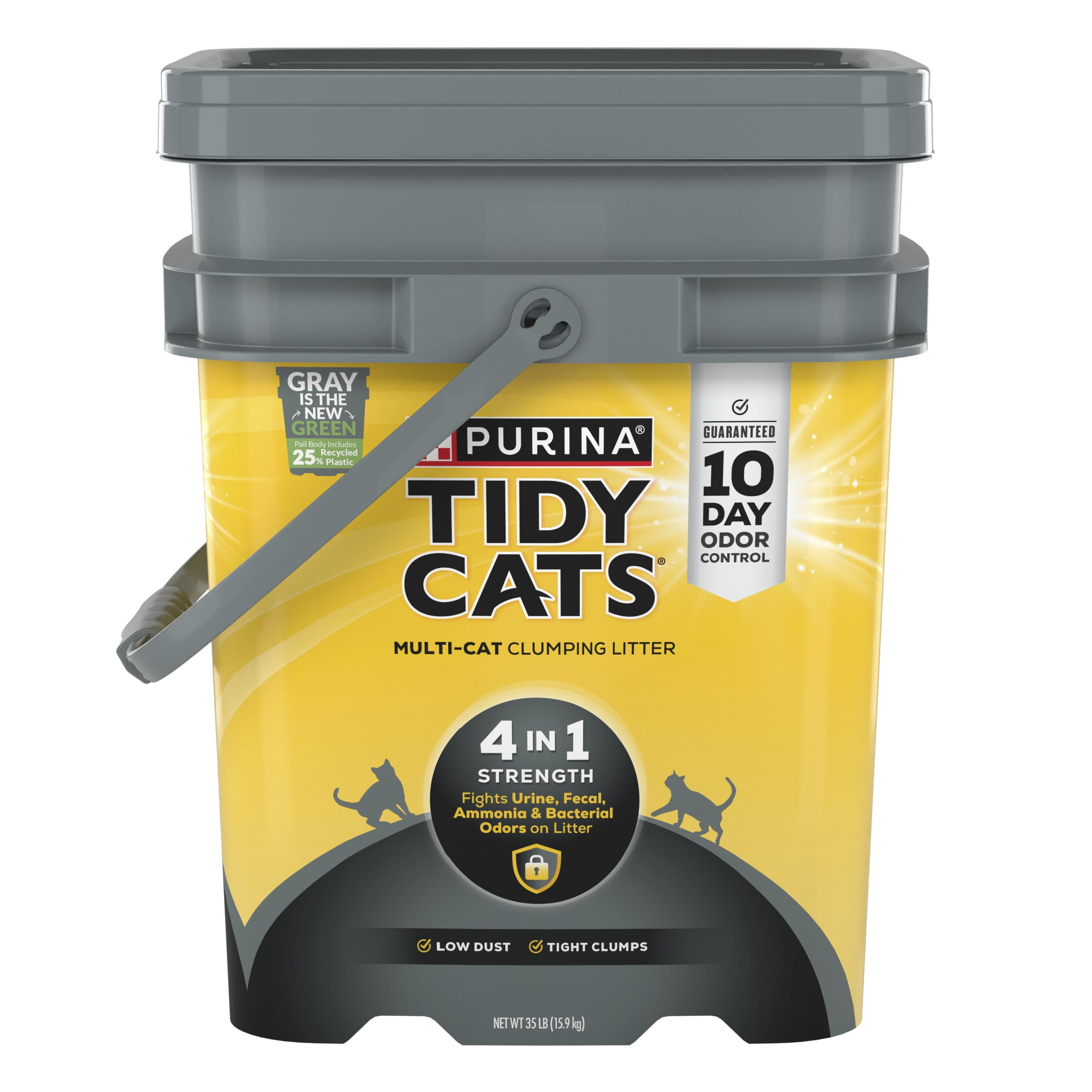 Purina Tidy Cats 4in1 Clumping Cat Litter, Odor Control, Low Dust, 35 lb. Pail