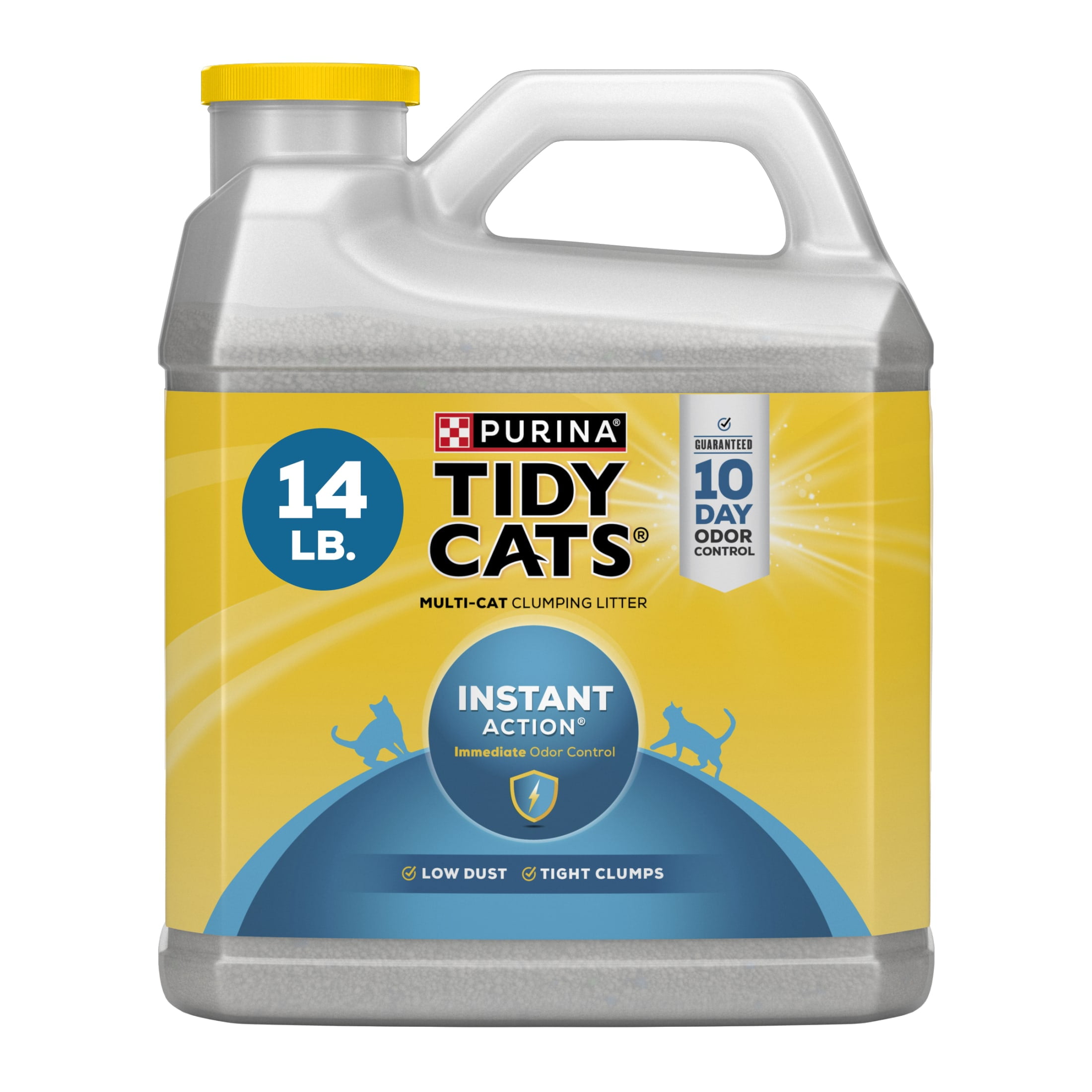 Purina Tidy Cats Instant Action Clumping Cat Litter, Natural, Low Dust, Odor Control, 14 lb. Jug