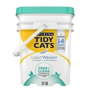 Purina Tidy Cats LightWeight Clumping Cat Litter, Low Dust, Free & Clean Unscented Multi Cat Litter, 17 lb. Pail