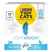 Purina Tidy Cats LightWeight Clumping Cat Litter, Glade Clear Springs Scent, 17 lb Box