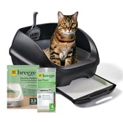 Purina Tidy Cats Litter Box & Litter Box Pads Breeze Cat Litter Box System Kit with Pellet Cat Litter, 7.8 lbs.