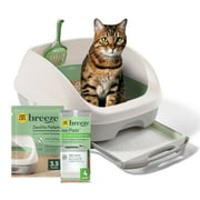 مجموعة نظام صندوق فضلات القطط Purina Tidy Cats Breeze مع رمل القطط الحبيبي وصندوق الفضلات ووسادات صندوق الفضلات