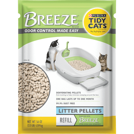 Purina Tidy Cats Breeze Non-Clumping Cat Litter Pellets, Low Dust, Odor Control, 3.5 lb. Pouch