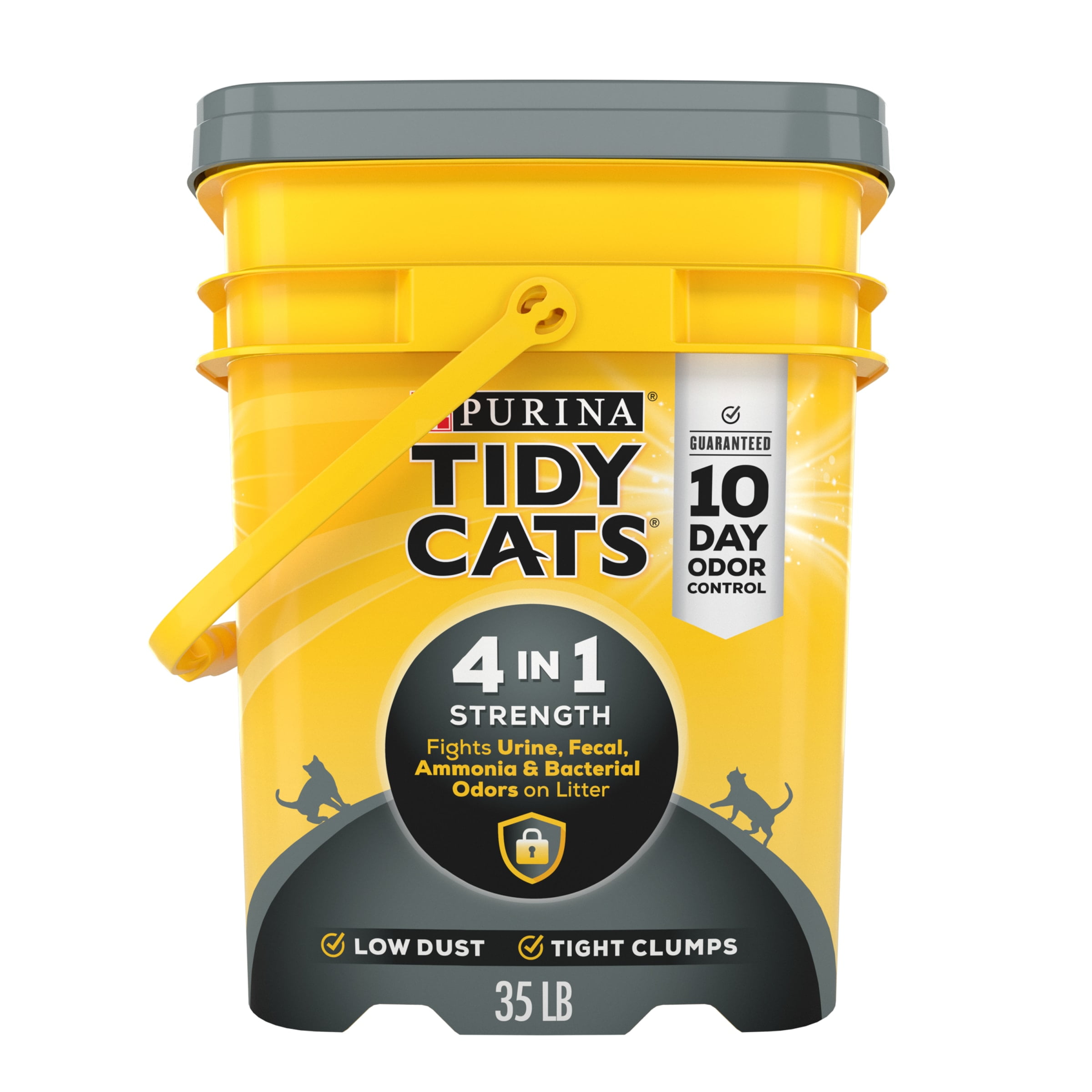 Purina Tidy Cats MultiCat Clumping Kitty Litter, 4In1 Strength Deodorizing, 35 lb Pail
