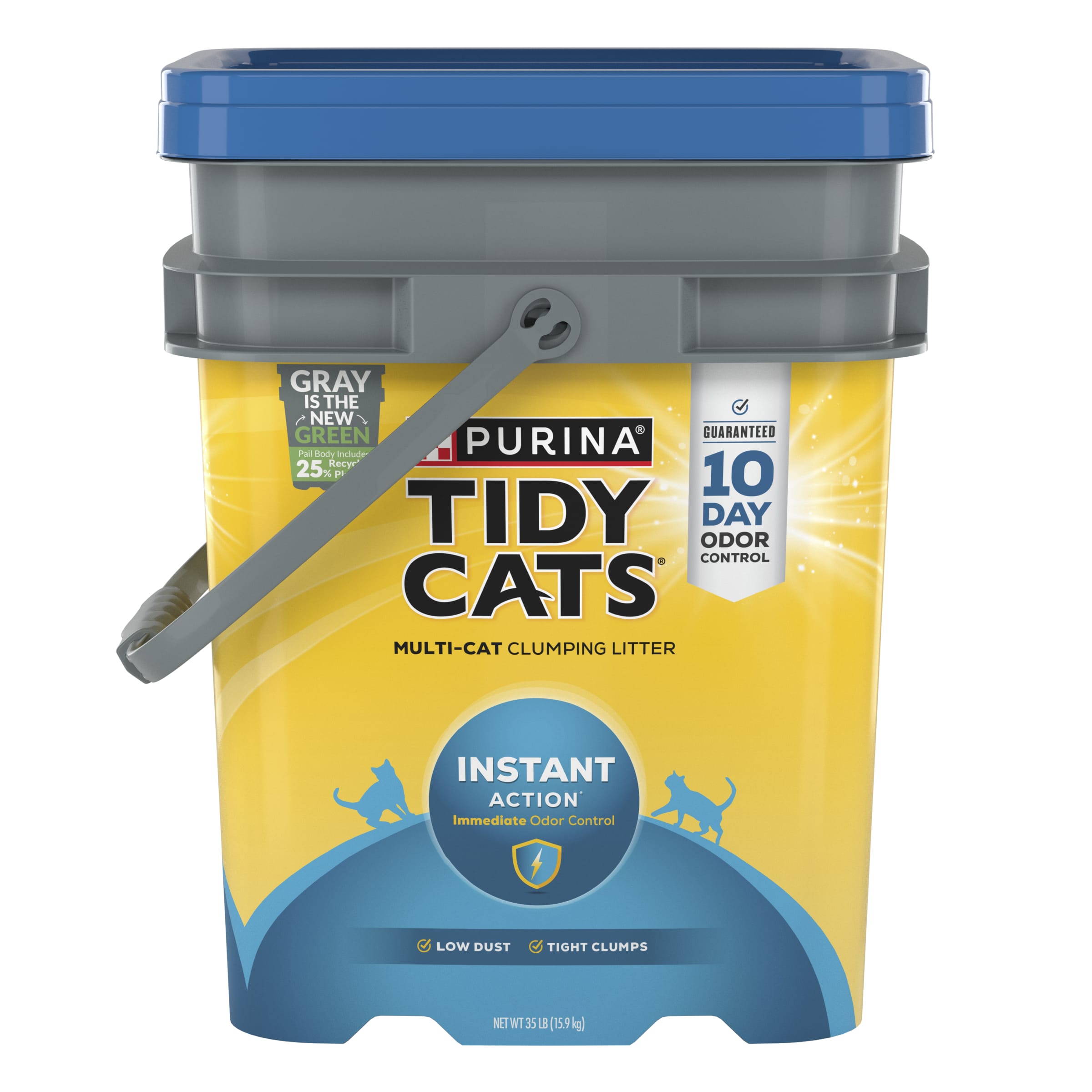 Purina Tidy Cats Multi-Cat Clumping Kitty Litter, Instant Action Deodorizing, 35 lb Jug - image 1 of 12