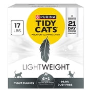 Purina Tidy Cats خفيف الوزن 4 في 1 قوة التحكم في الرائحة، متعدد القطط، غبار منخفض، فضلات القطط المتكتلة
