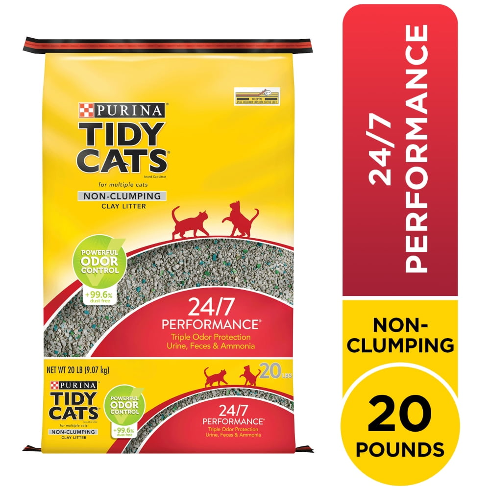 Purina Tidy Cats Non-Clumping Cat Litter 24/7 Performance, 20 lb (Package May Vary)
