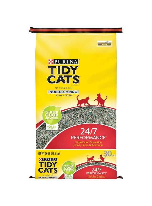 Purina Tidy Cats Non Clumping Cat Litter, 24/7 Performance Multi Cat Litter, 30 lb. Bag